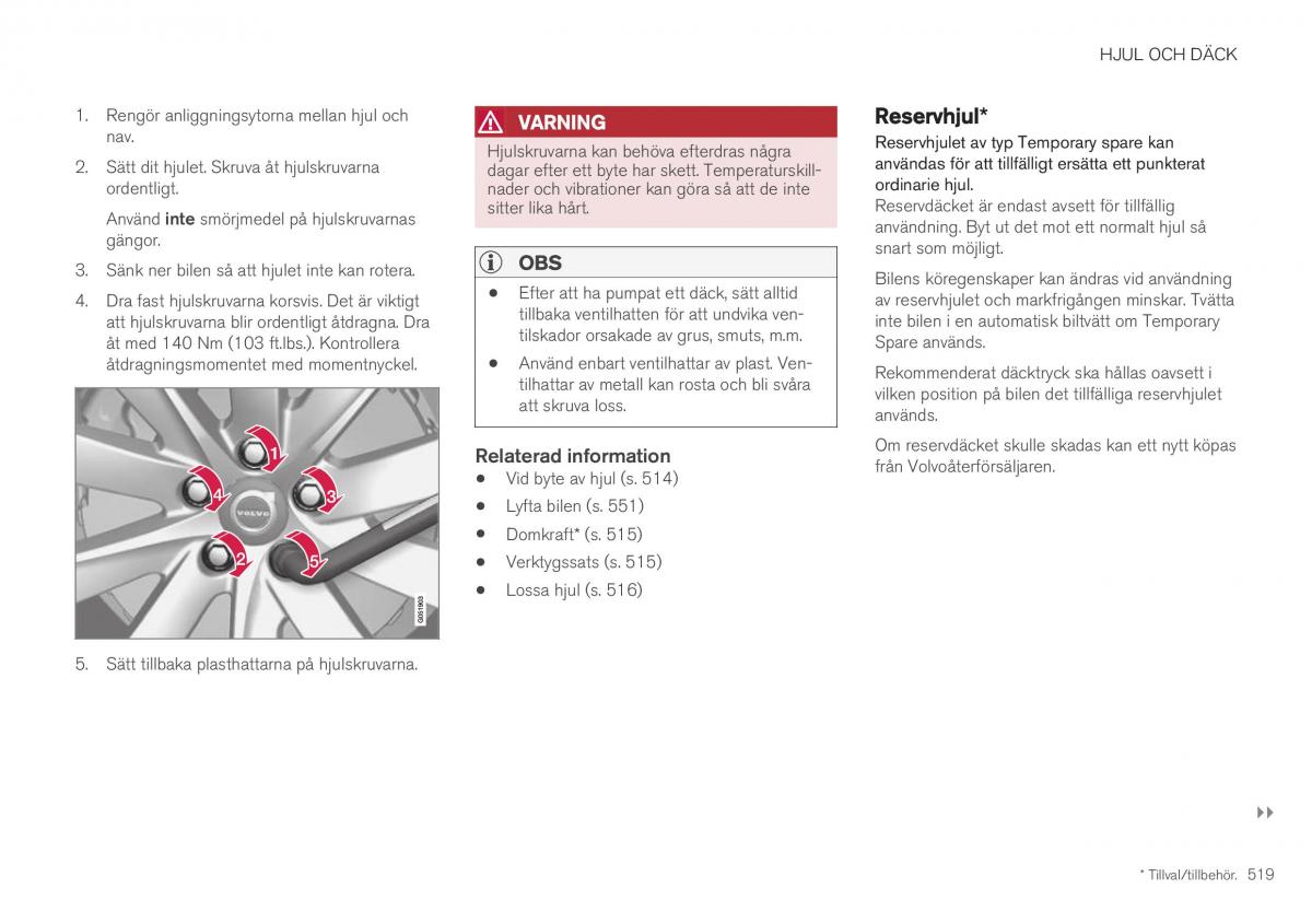 Volvo XC40 instruktionsbok / page 521