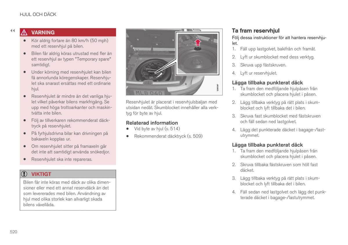 Volvo XC40 instruktionsbok / page 522