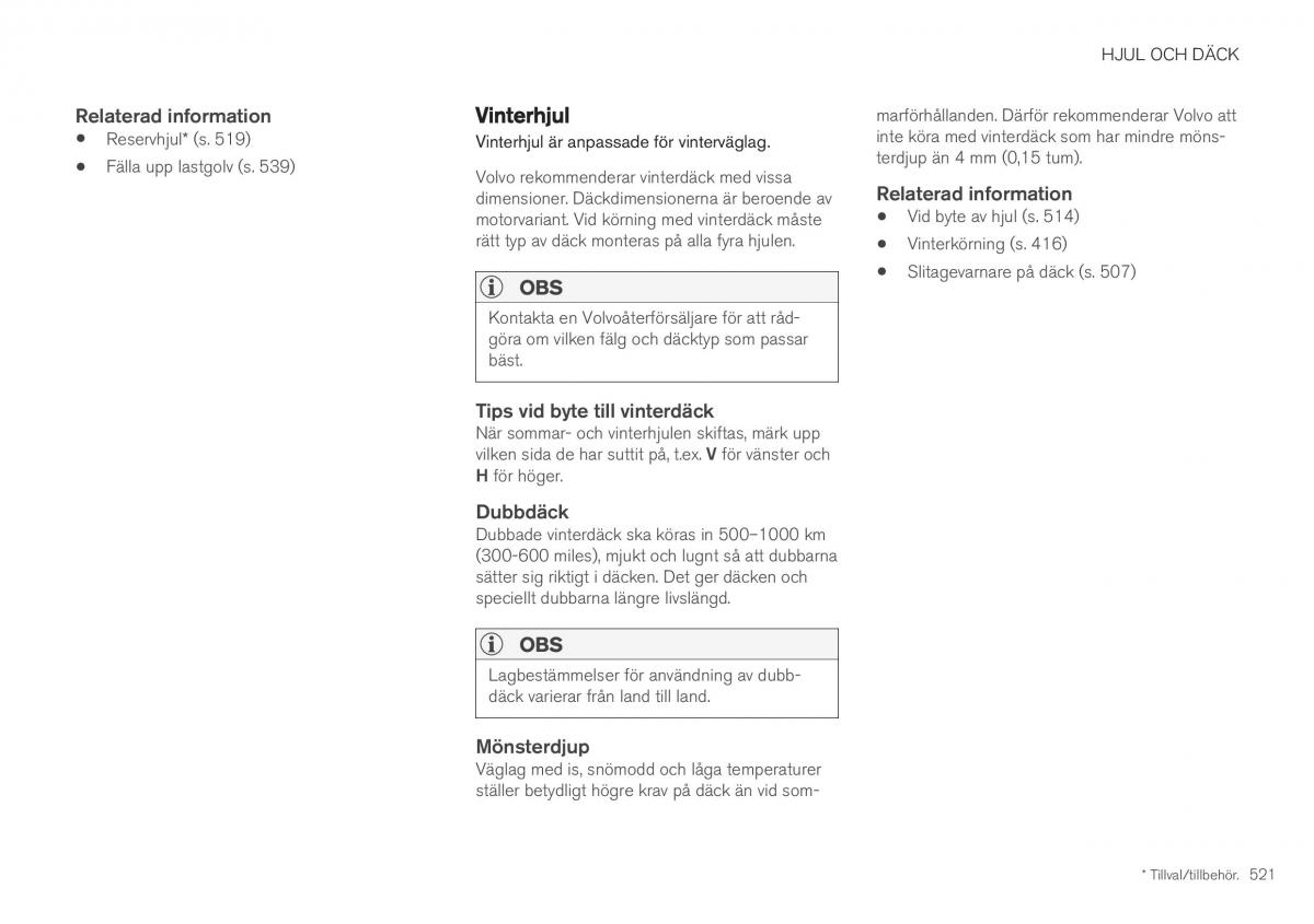 Volvo XC40 instruktionsbok / page 523