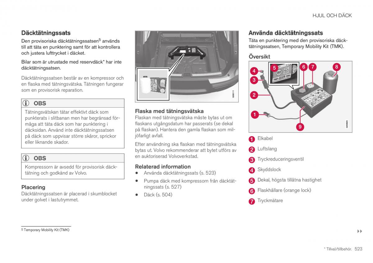 Volvo XC40 instruktionsbok / page 525