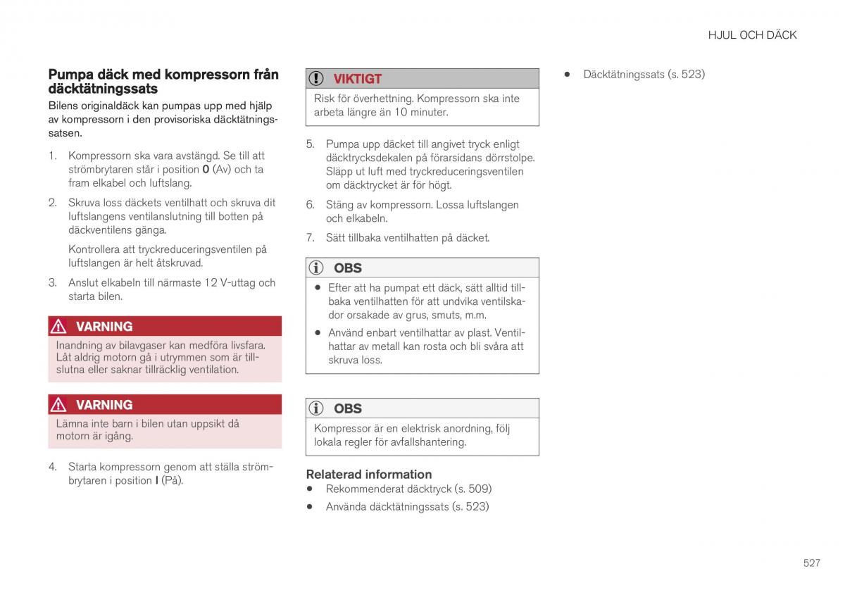 Volvo XC40 instruktionsbok / page 529