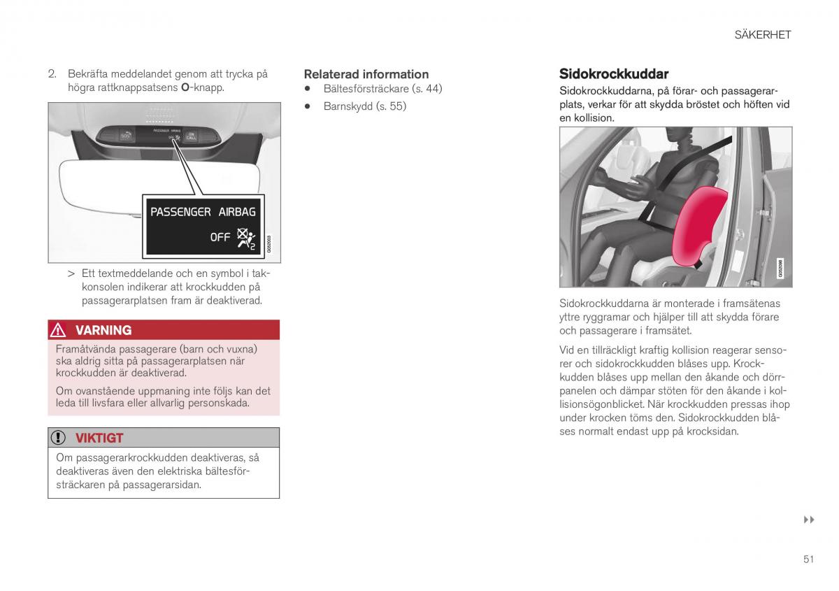 Volvo XC40 instruktionsbok / page 53