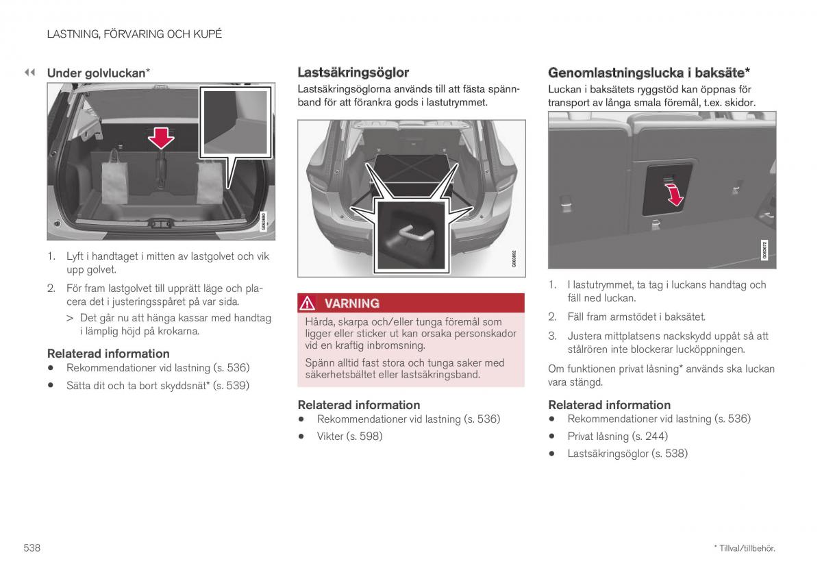 Volvo XC40 instruktionsbok / page 540