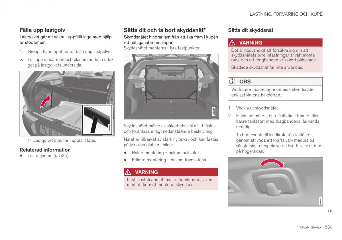 Volvo XC40 instruktionsbok / page 541