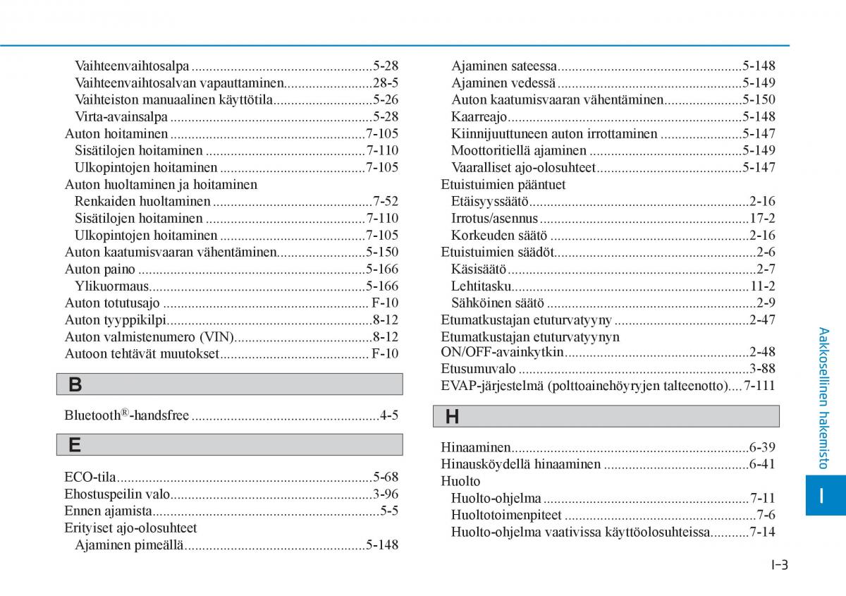 Hyundai i30 III 3 omistajan kasikirja / page 645