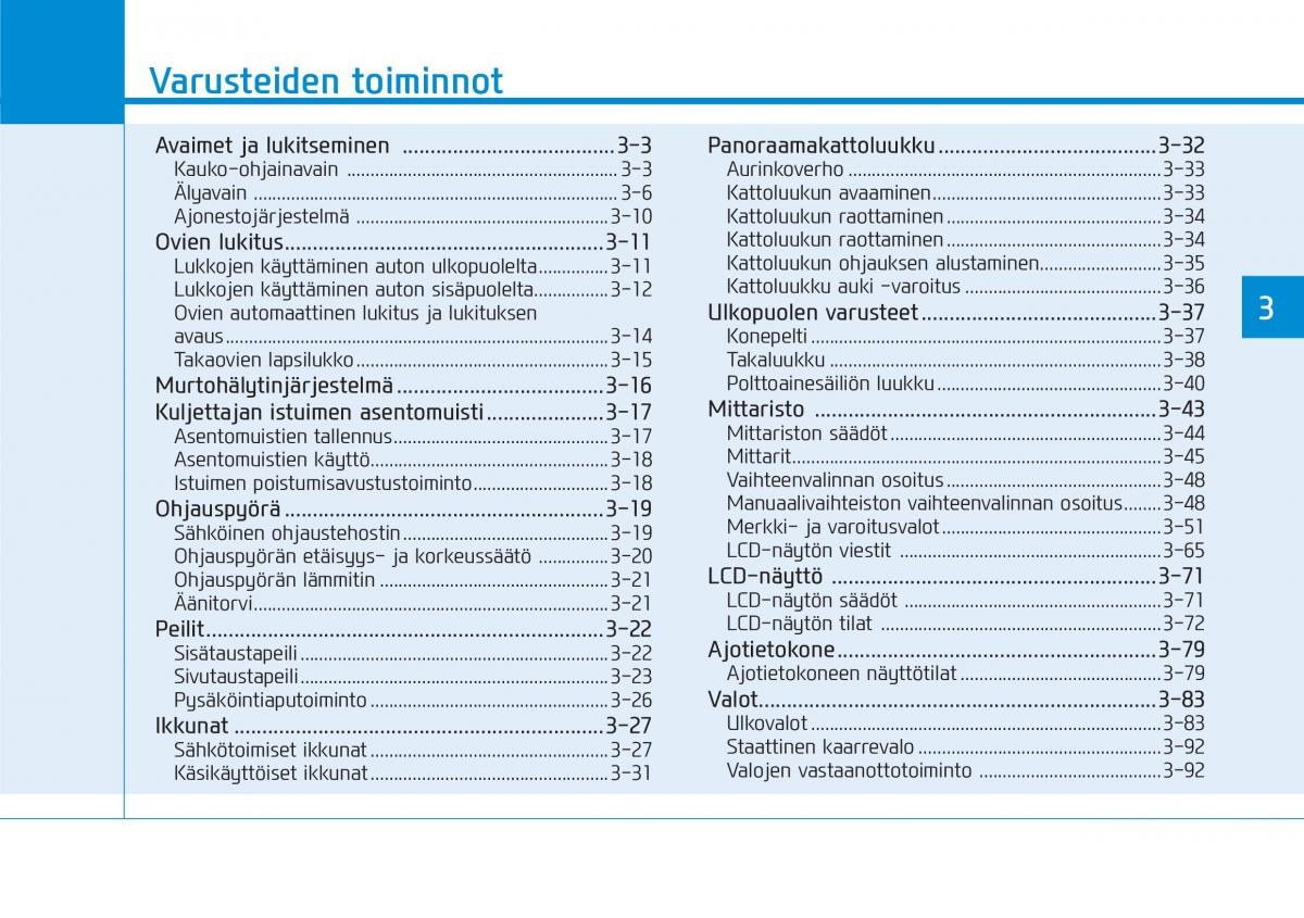 Hyundai i30 III 3 omistajan kasikirja / page 84