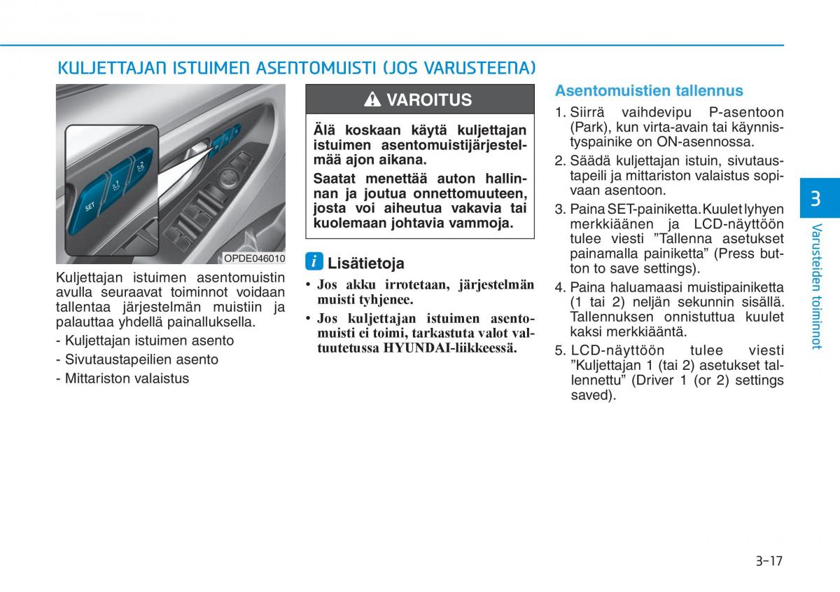 Hyundai i30 III 3 omistajan kasikirja / page 100