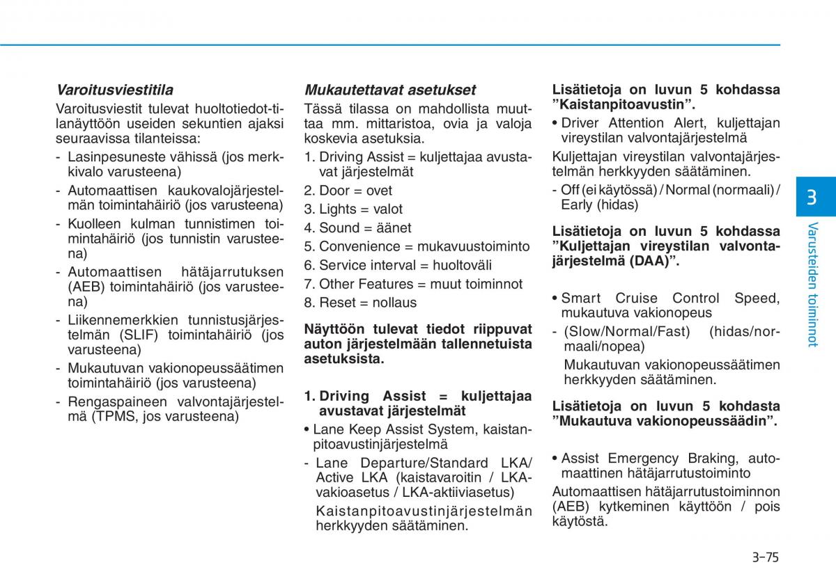 Hyundai i30 III 3 omistajan kasikirja / page 158