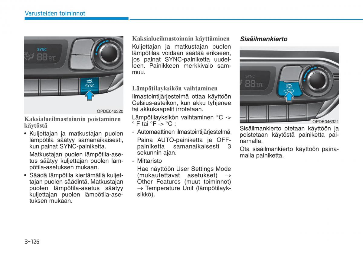 Hyundai i30 III 3 omistajan kasikirja / page 209