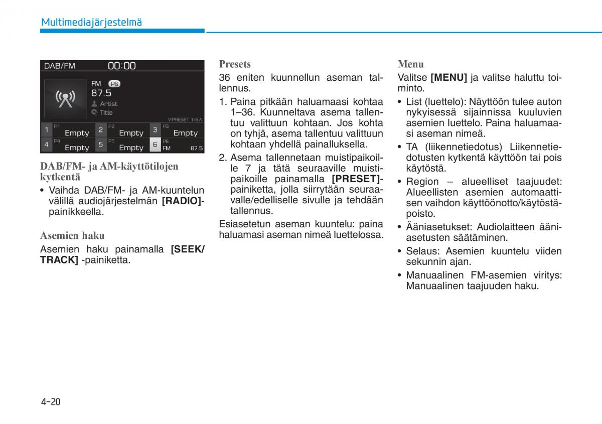 Hyundai i30 III 3 omistajan kasikirja / page 252