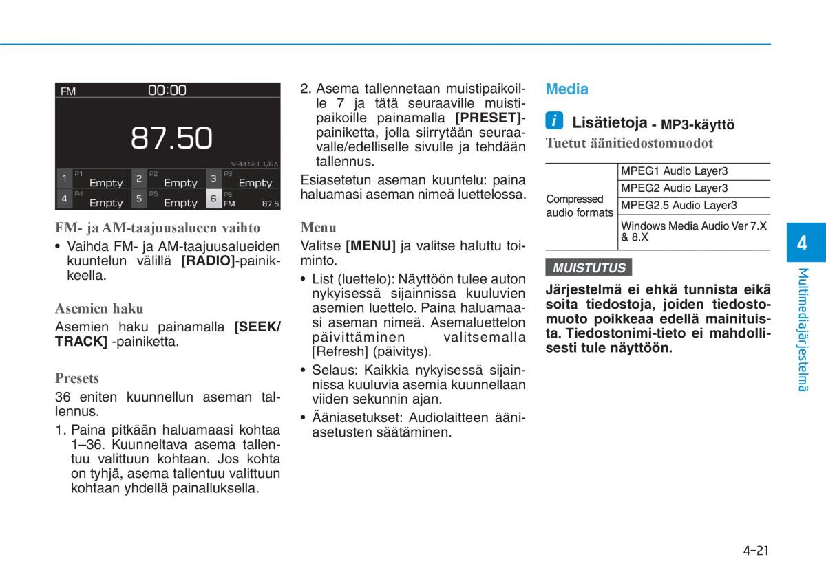 Hyundai i30 III 3 omistajan kasikirja / page 253