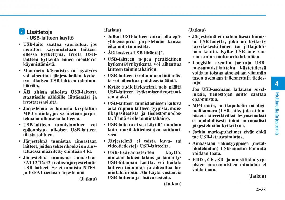 Hyundai i30 III 3 omistajan kasikirja / page 255