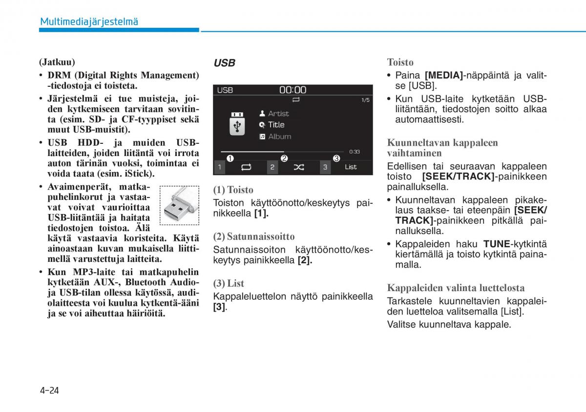 Hyundai i30 III 3 omistajan kasikirja / page 256