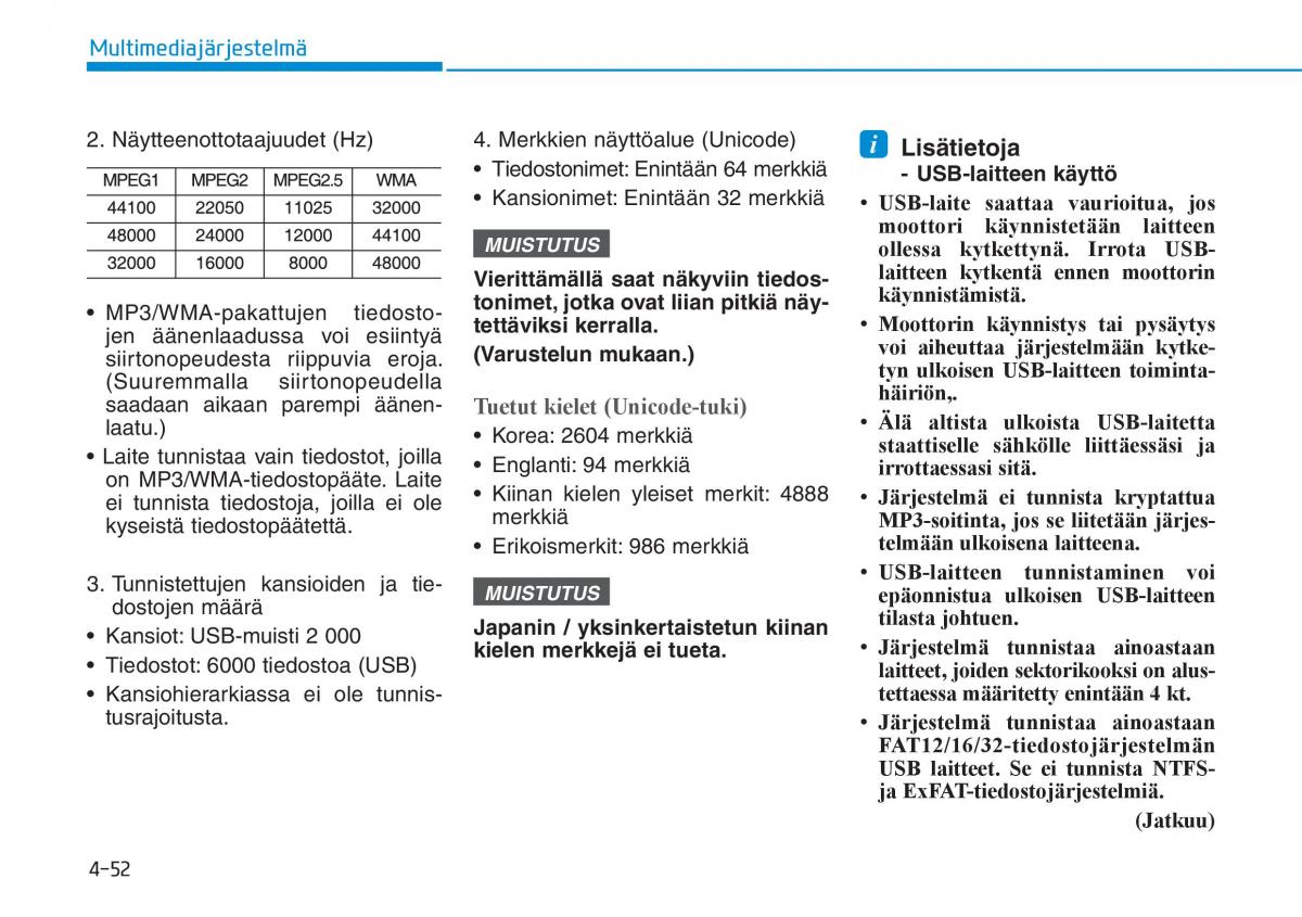 Hyundai i30 III 3 omistajan kasikirja / page 284