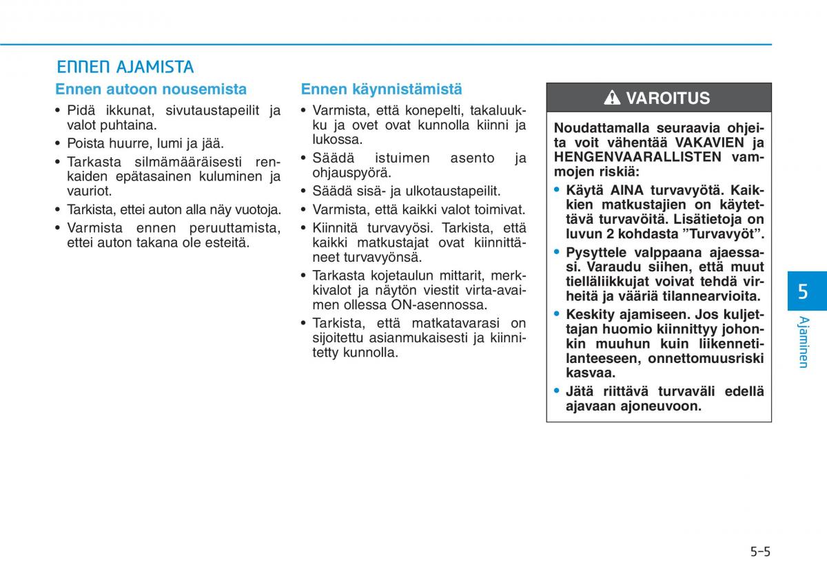 Hyundai i30 III 3 omistajan kasikirja / page 309