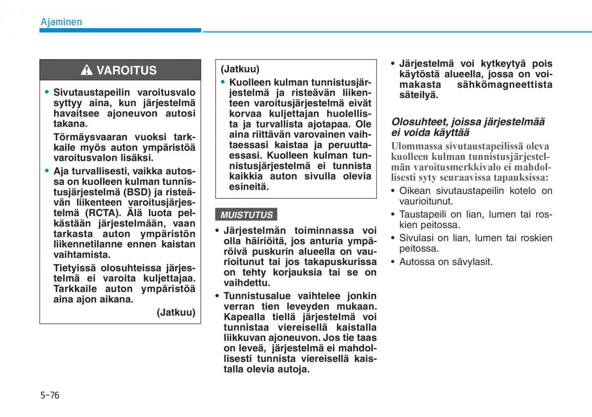 Hyundai i30 III 3 omistajan kasikirja / page 380