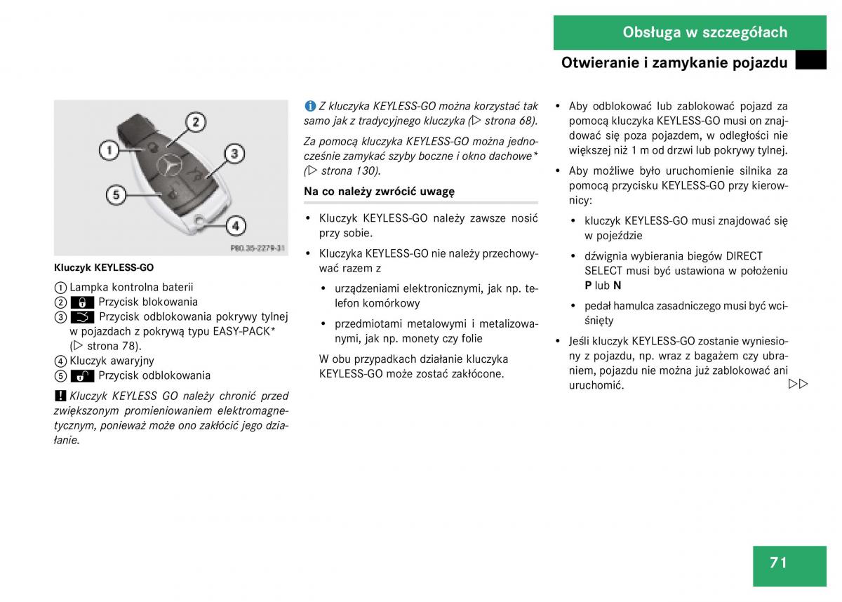 Mercedes Benz GL Class X164 instrukcja obslugi / page 72