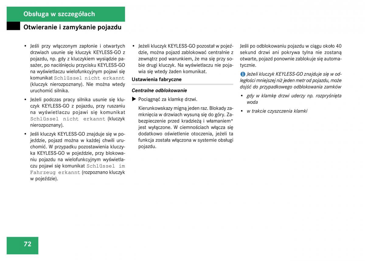 Mercedes Benz GL Class X164 instrukcja obslugi / page 73