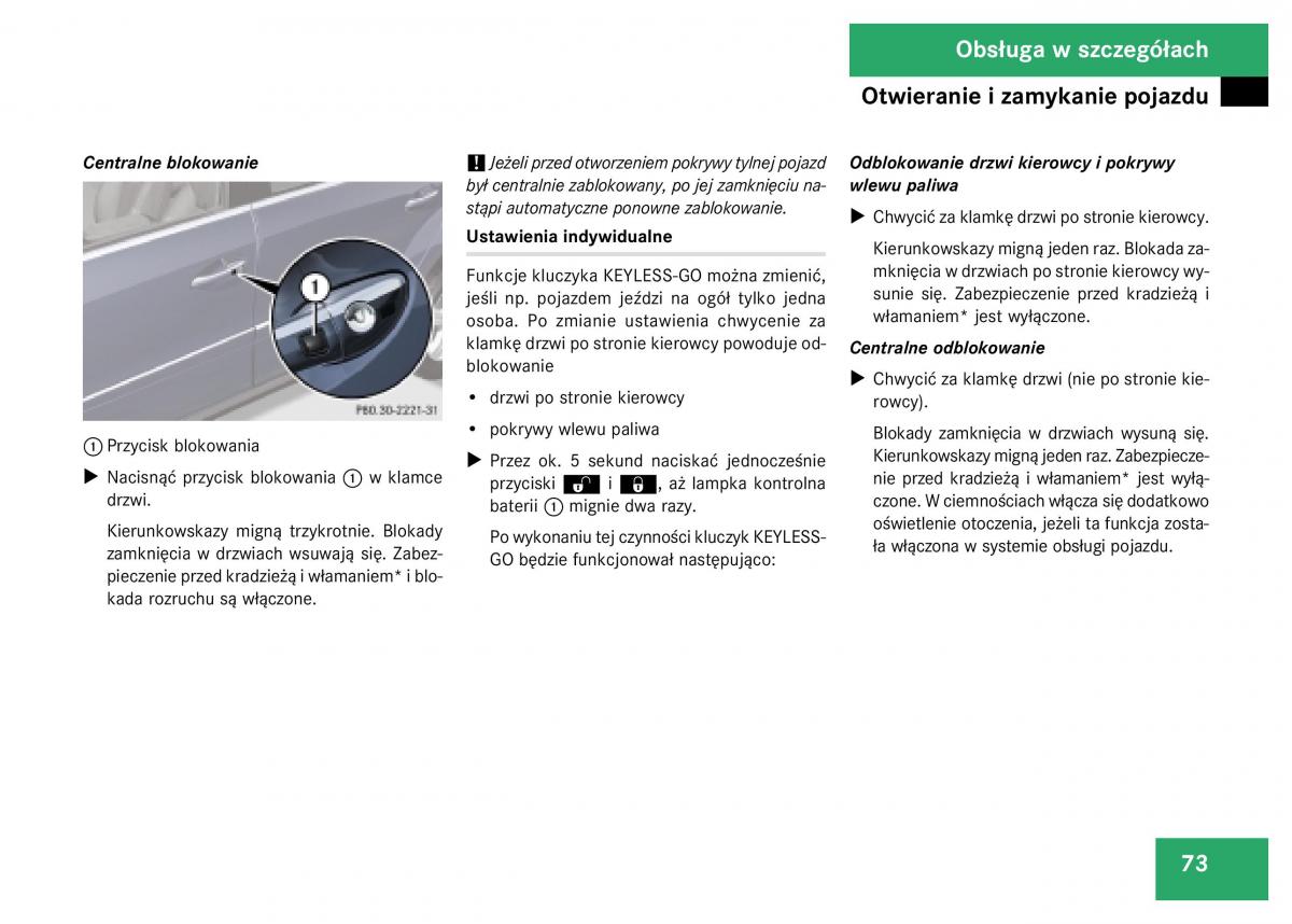 Mercedes Benz GL Class X164 instrukcja obslugi / page 74