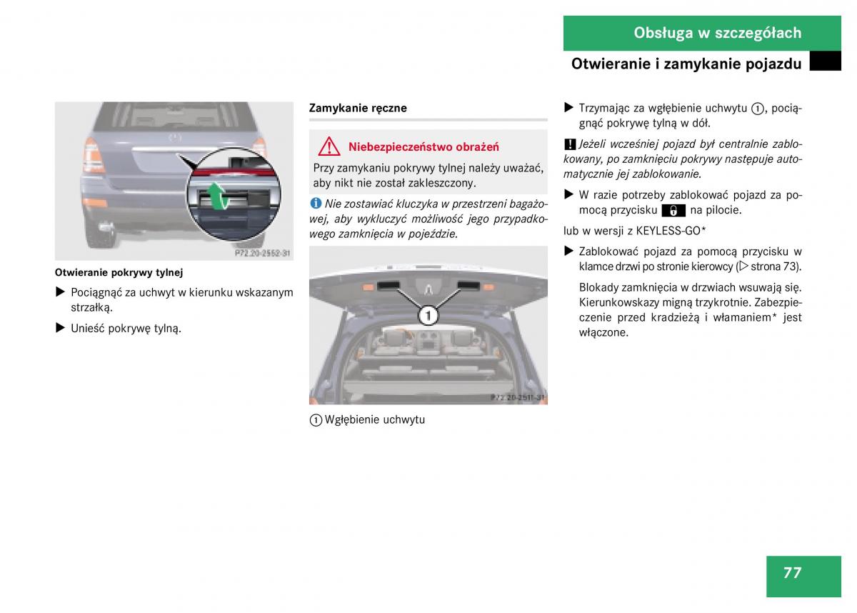 Mercedes Benz GL Class X164 instrukcja obslugi / page 78