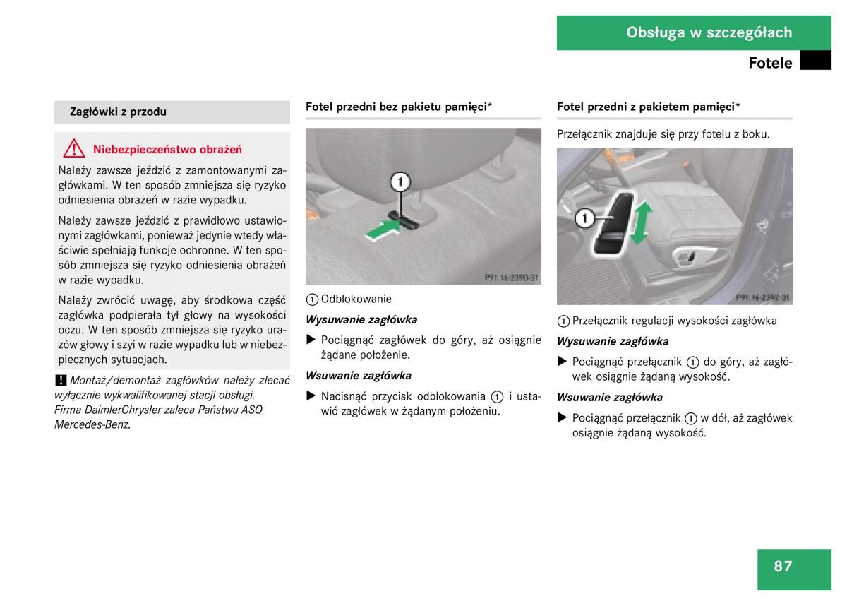 Mercedes Benz GL Class X164 instrukcja obslugi / page 88