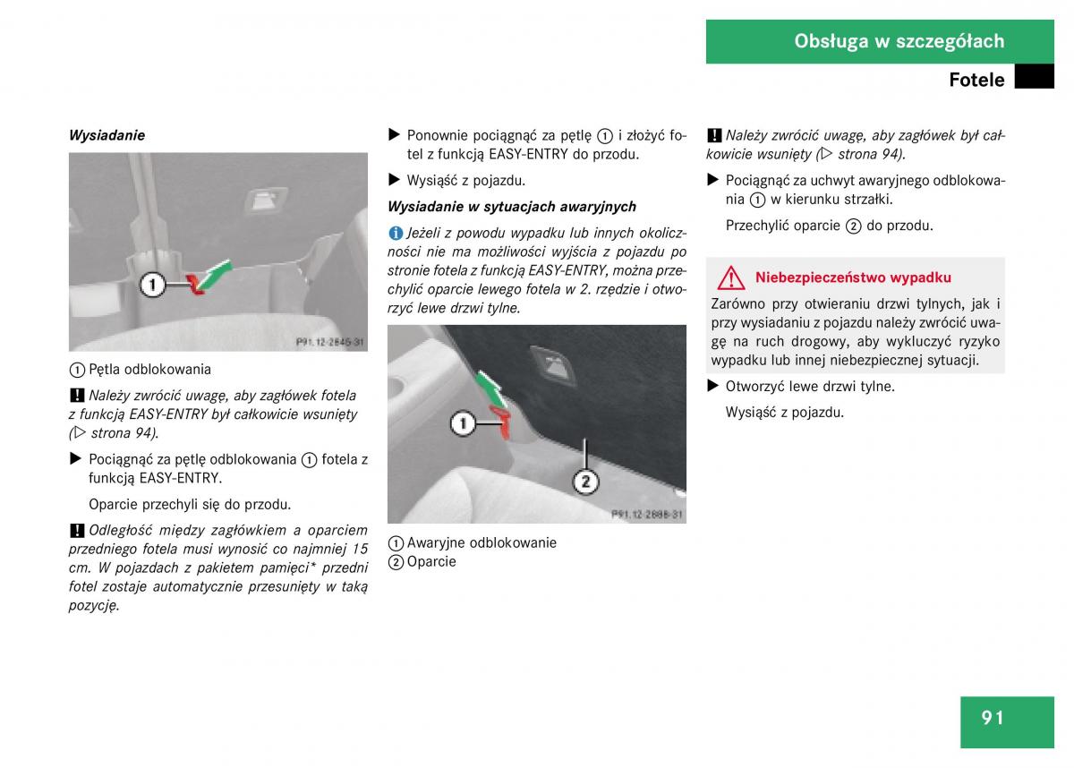 Mercedes Benz GL Class X164 instrukcja obslugi / page 92