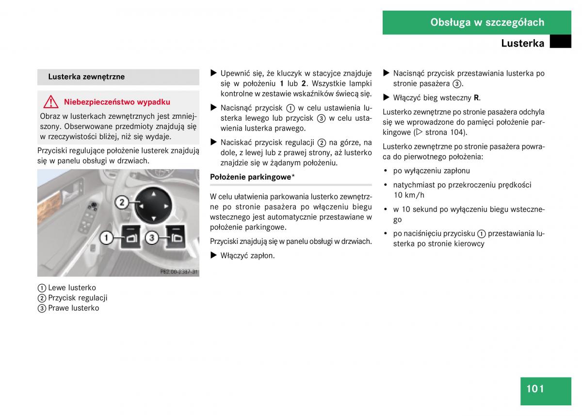 Mercedes Benz GL Class X164 instrukcja obslugi / page 102