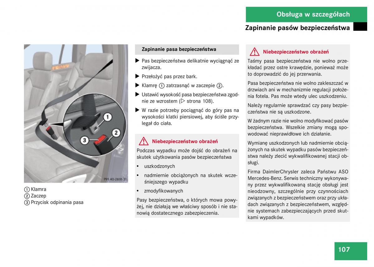 Mercedes Benz GL Class X164 instrukcja obslugi / page 108