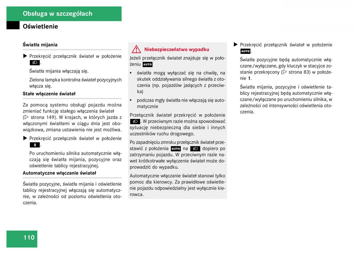 Mercedes Benz GL Class X164 instrukcja obslugi / page 111