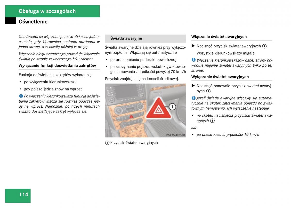 Mercedes Benz GL Class X164 instrukcja obslugi / page 115