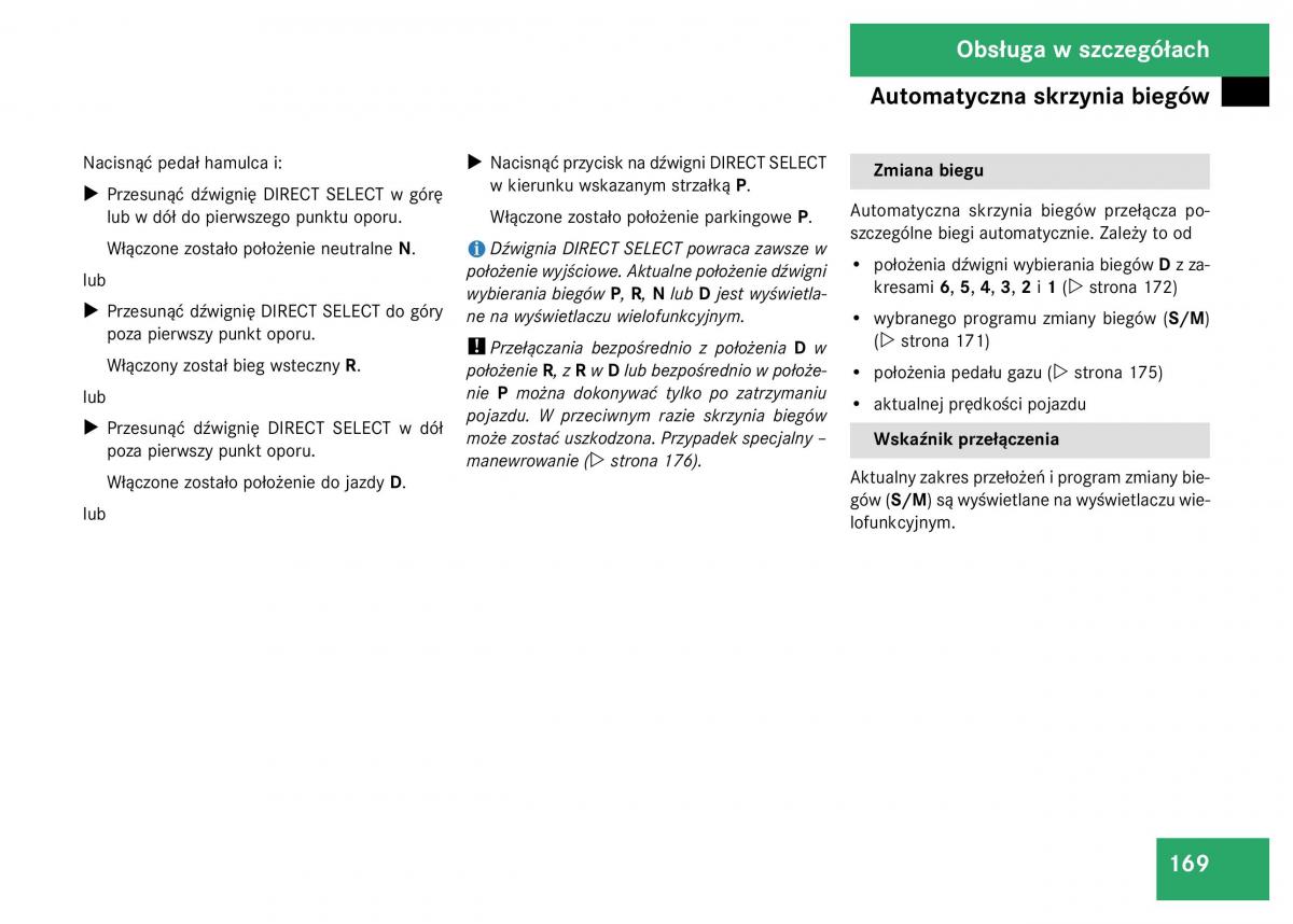 Mercedes Benz GL Class X164 instrukcja obslugi / page 170