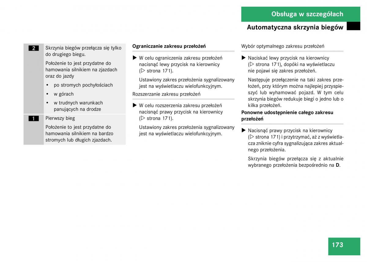 Mercedes Benz GL Class X164 instrukcja obslugi / page 174