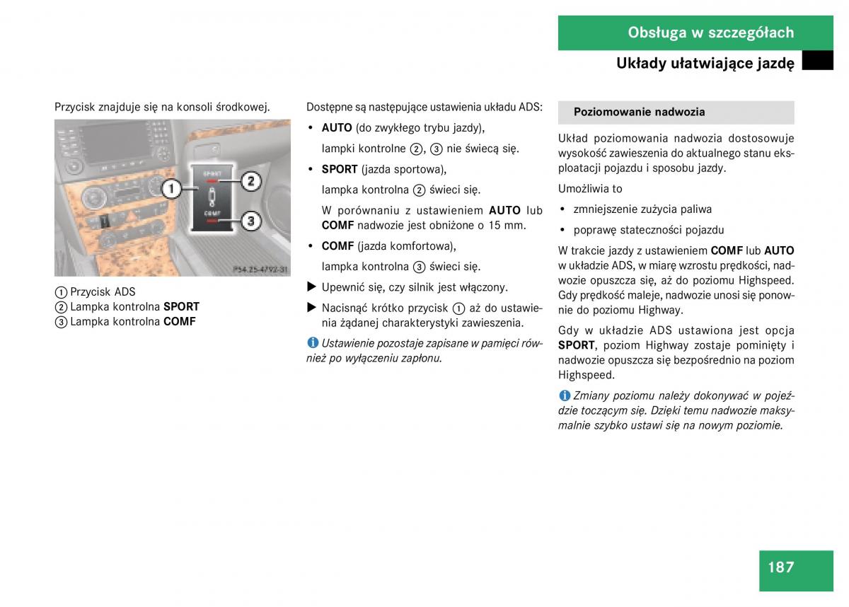 Mercedes Benz GL Class X164 instrukcja obslugi / page 188