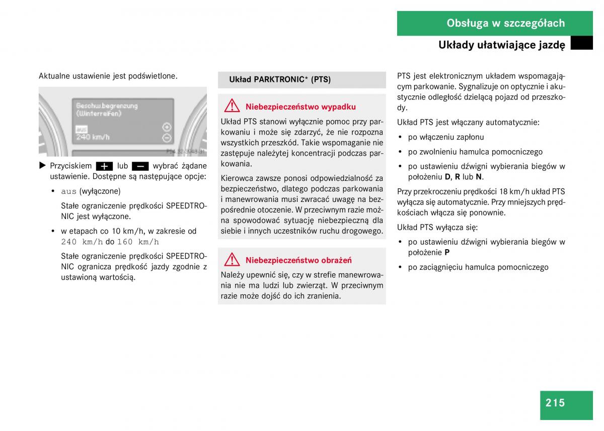 Mercedes Benz GL Class X164 instrukcja obslugi / page 216