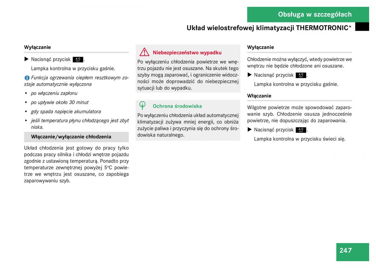 Mercedes Benz GL Class X164 instrukcja obslugi / page 248