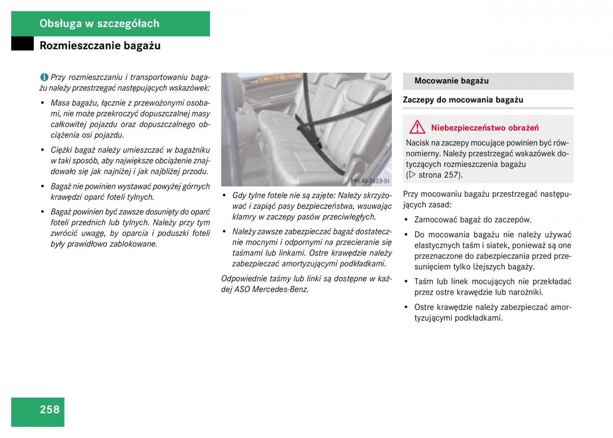 Mercedes Benz GL Class X164 instrukcja obslugi / page 259