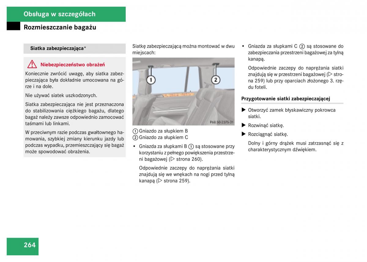 Mercedes Benz GL Class X164 instrukcja obslugi / page 265