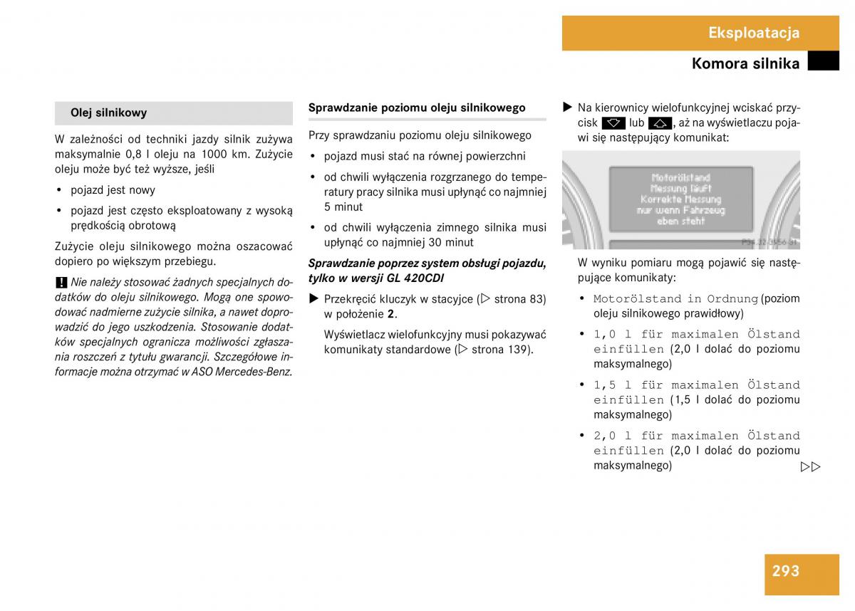 Mercedes Benz GL Class X164 instrukcja obslugi / page 294