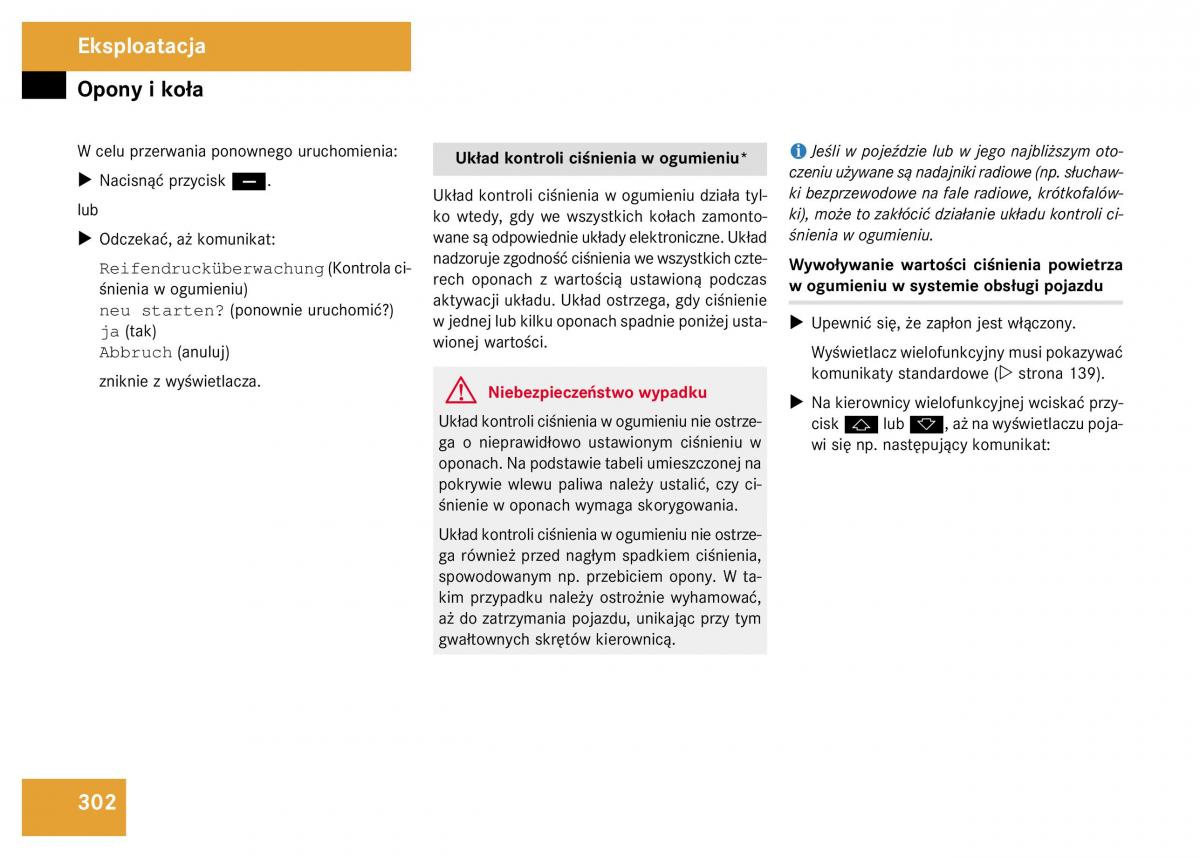 Mercedes Benz GL Class X164 instrukcja obslugi / page 303