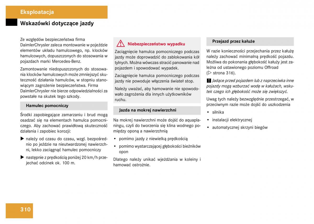 Mercedes Benz GL Class X164 instrukcja obslugi / page 311