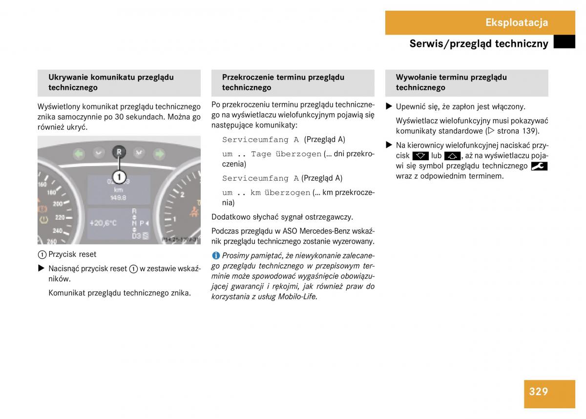 Mercedes Benz GL Class X164 instrukcja obslugi / page 330