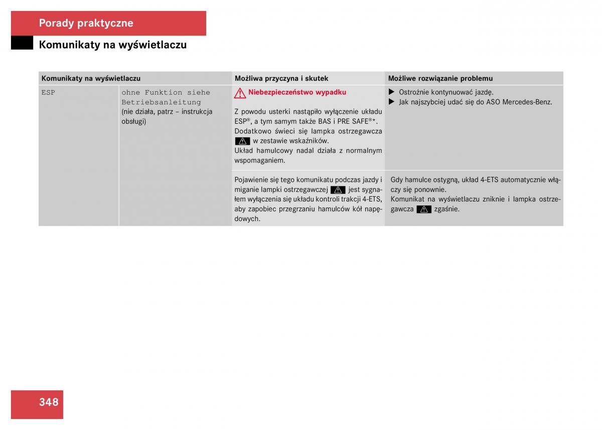 Mercedes Benz GL Class X164 instrukcja obslugi / page 349