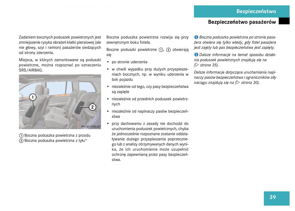 Mercedes Benz GL Class X164 instrukcja obslugi / page 40