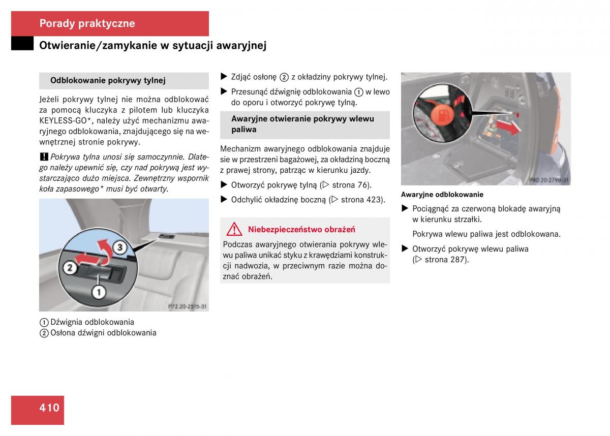 Mercedes Benz GL Class X164 instrukcja obslugi / page 411