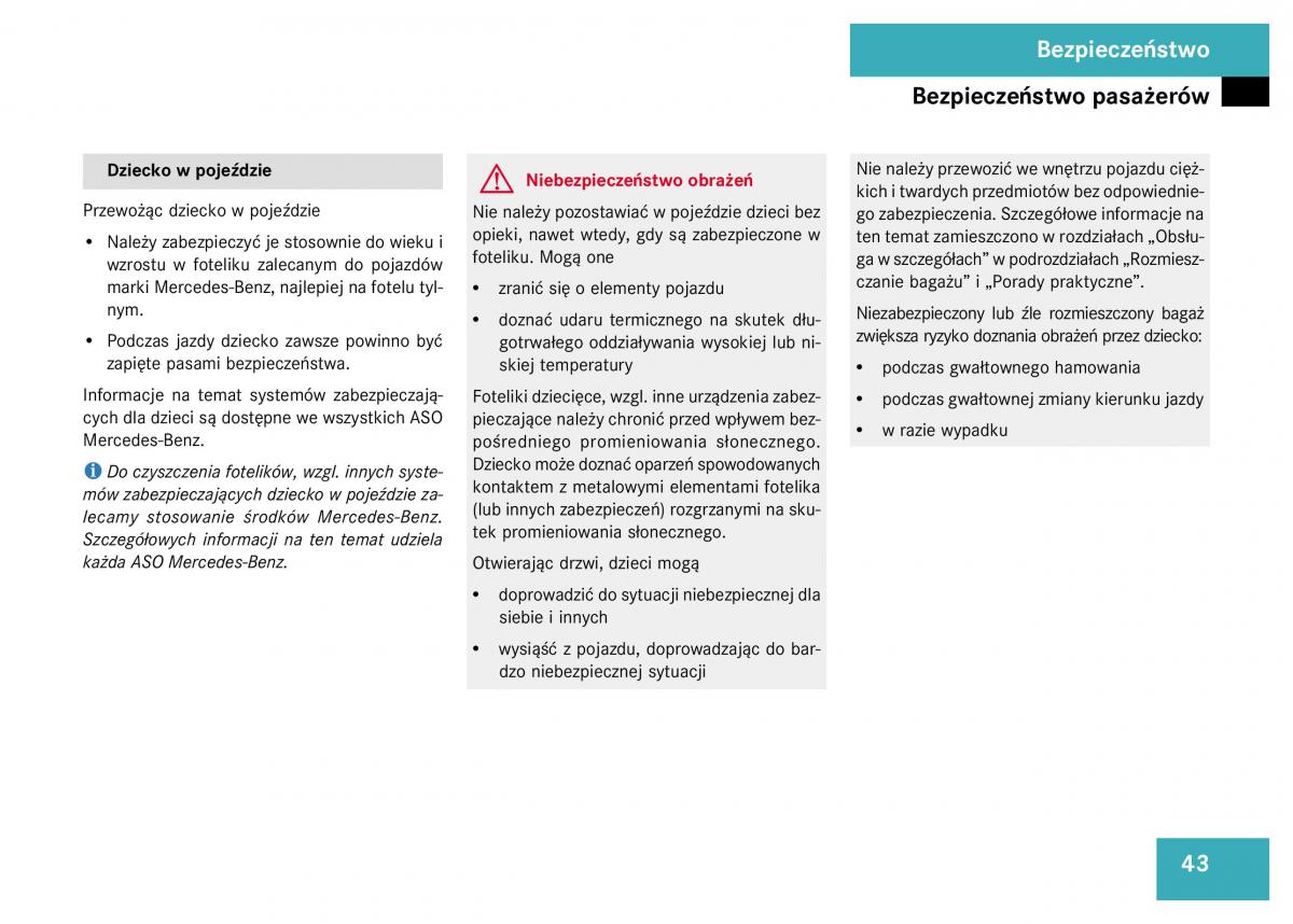 Mercedes Benz GL Class X164 instrukcja obslugi / page 44