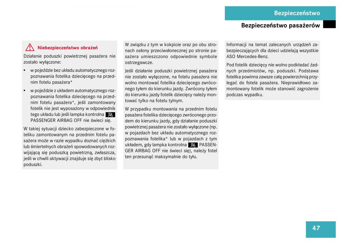 Mercedes Benz GL Class X164 instrukcja obslugi / page 48