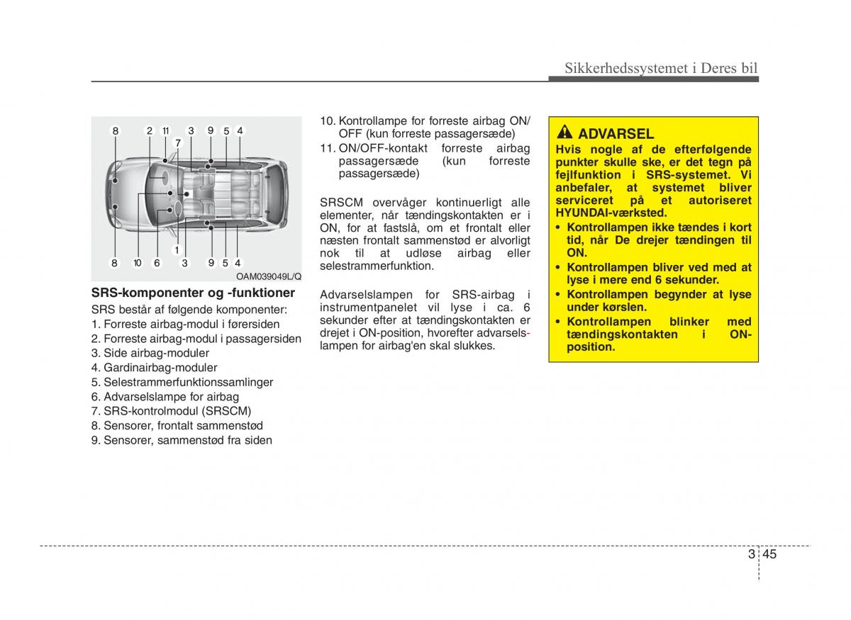 Hyundai ix20 Bilens instruktionsbog / page 60