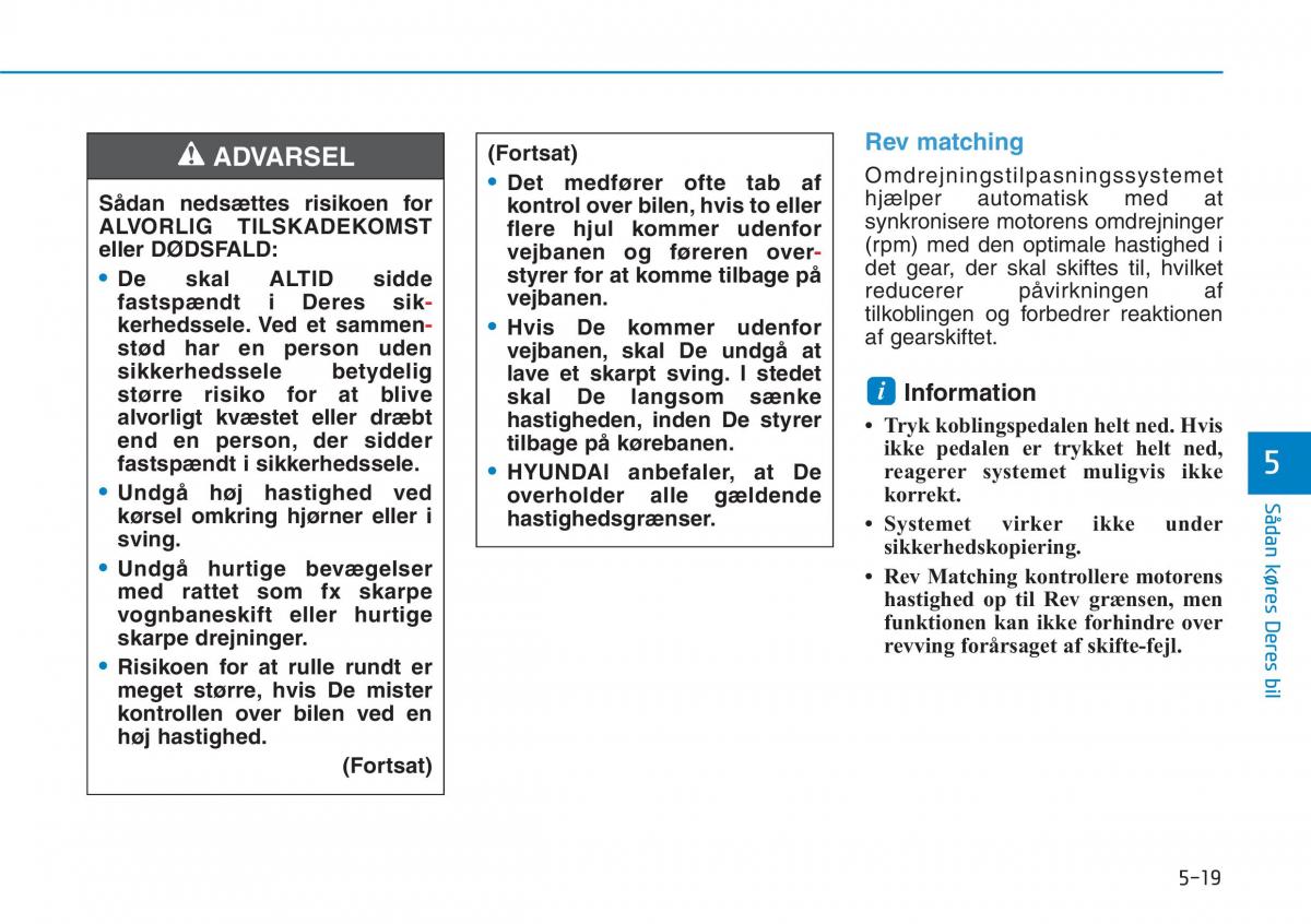 Hyundai i30N Performance Bilens instruktionsbog / page 282