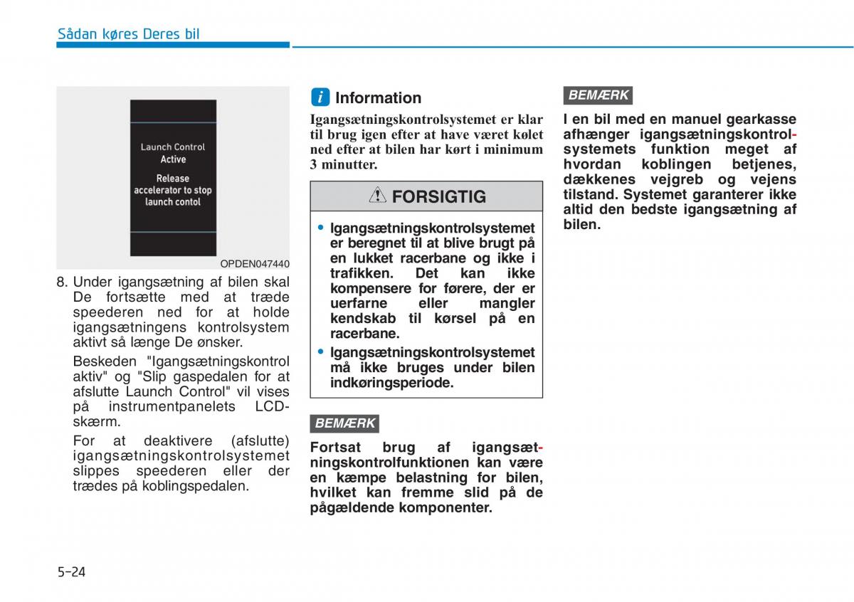 Hyundai i30N Performance Bilens instruktionsbog / page 287