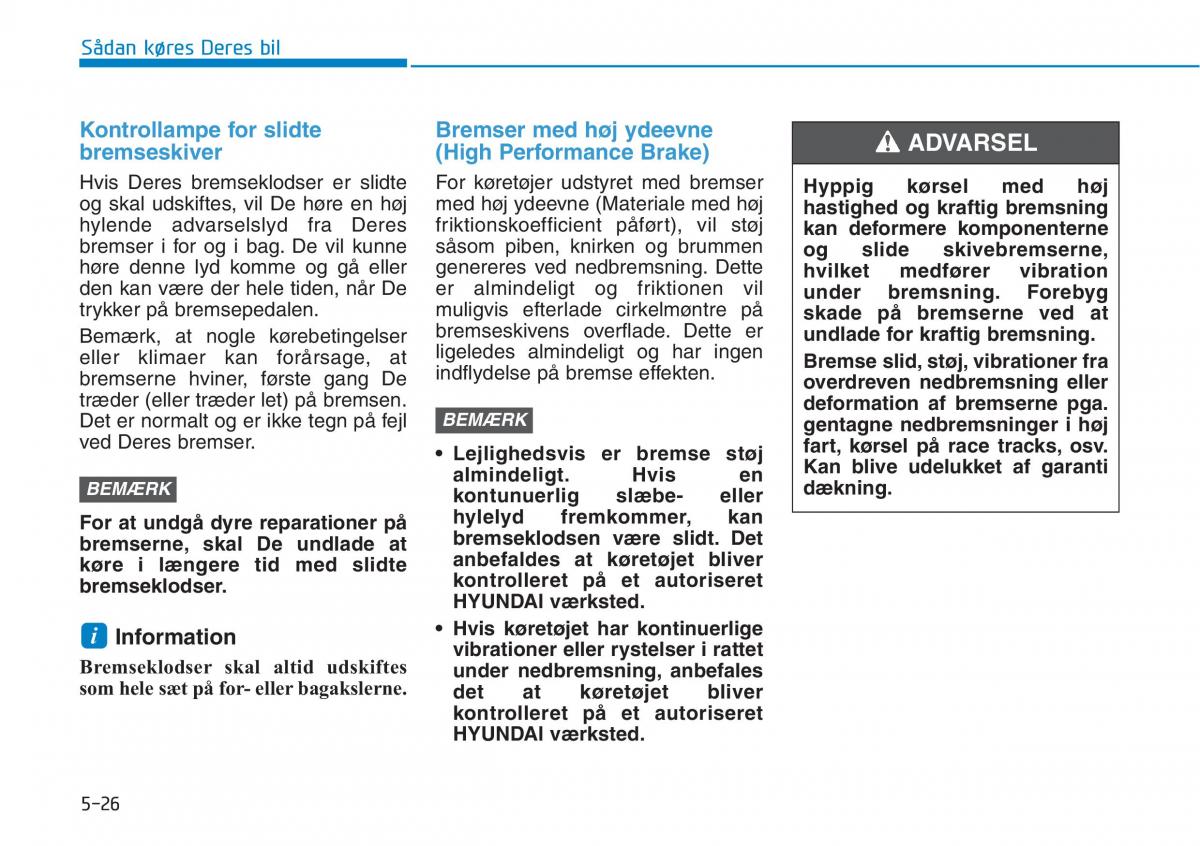 Hyundai i30N Performance Bilens instruktionsbog / page 289